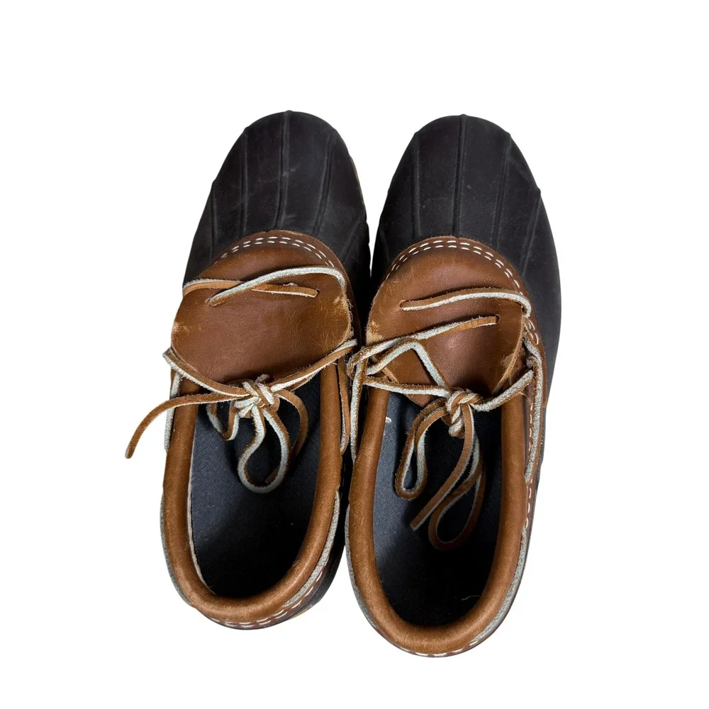 L.L. Bean Gumshoes Mens 7 Brown Leather Rubber Waterproof Duck Boots Low Top